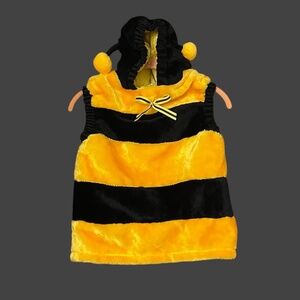 Vtg Bumble Honey Bee Halloween Costume Childs Large One Piece Hooded Dress Up